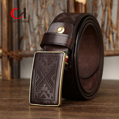 Standard Width Genuine Leather Belt For Professional Occasion First Layer Of Cowhide